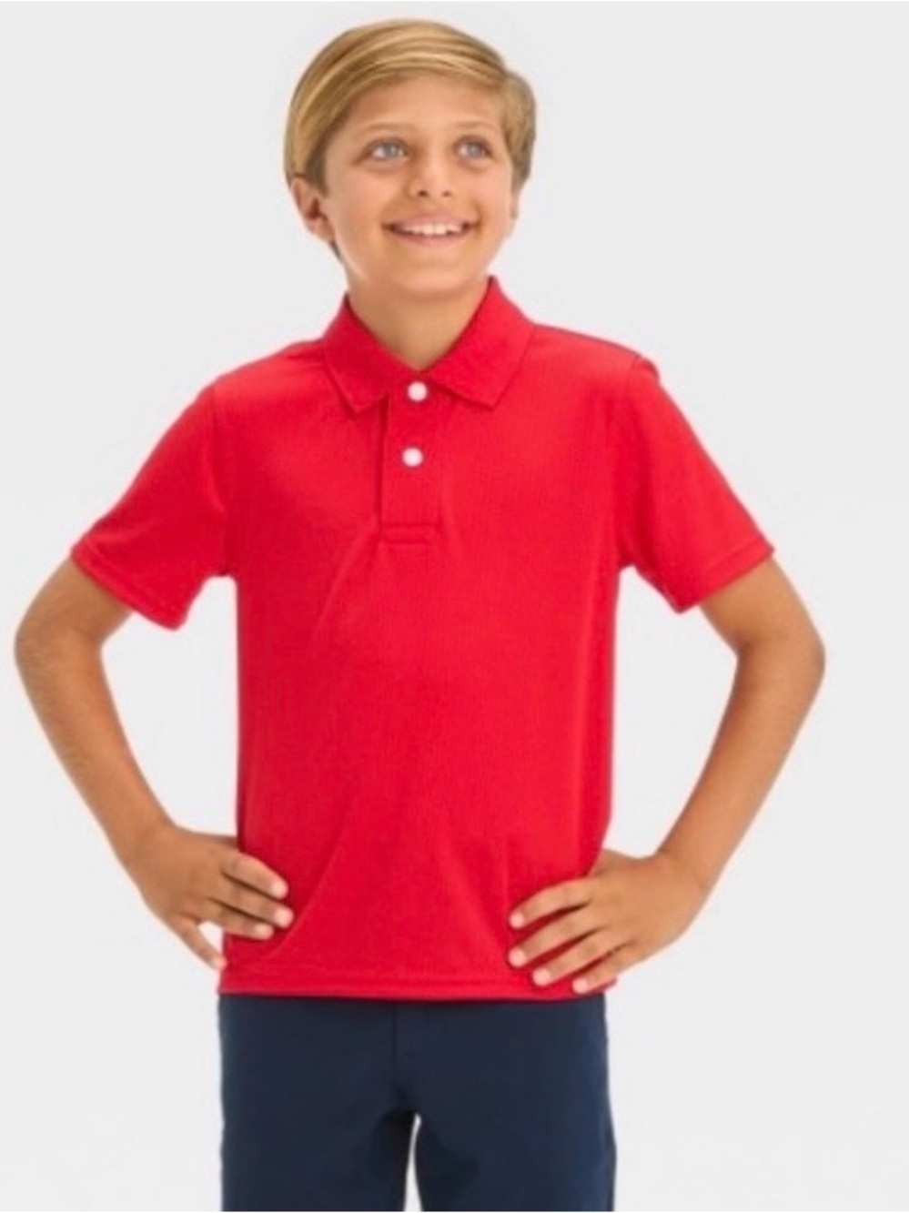 Cat & Jack Boys' Short Sleeve Performance Uniform Polo Shirt Red 
Small (6/7)